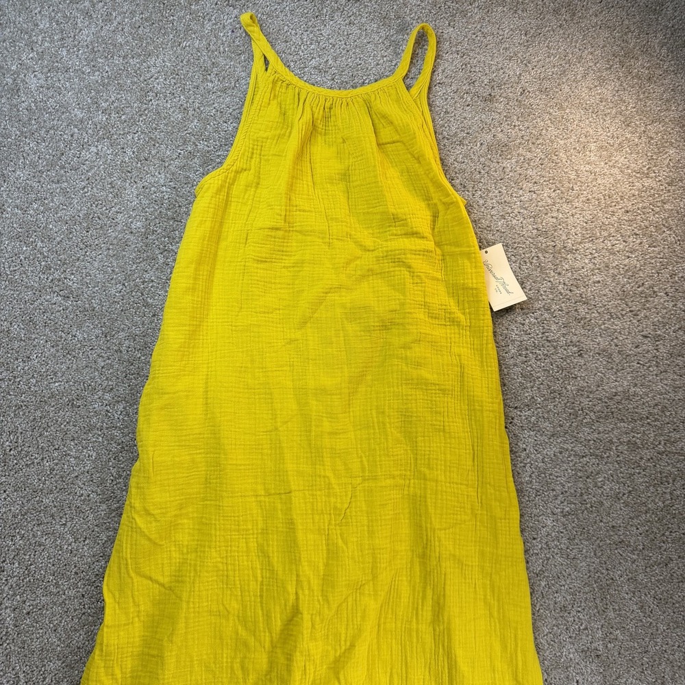 Universal Thread Dress Womens S Yellow Sleeveless Scoop Neck Maxi Sundress
